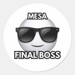 Mesa Final Boss Cool Emoji Sticker ラウンドシール