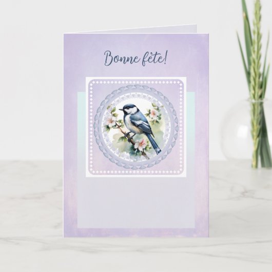 Mésange chantant la tendresse カード (正面)