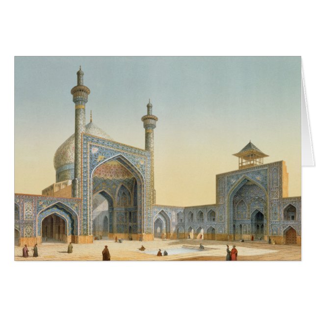 Mesdjid-i-Shahの中庭の眺め、Isfah (正面横)