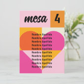 Mesero Boda Festivalera Lista Nombres Seating Plan 招待状 (スタンド正面)