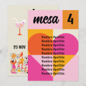 Mesero Boda Festivalera Lista Nombres Seating Plan 招待状 (正面/裏面)