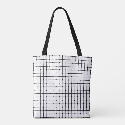 Mesh pattern monochrome geometric トートバッグ (裏面)