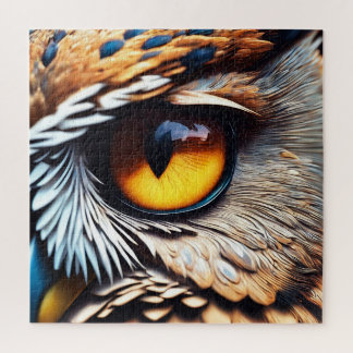 Mesmerizing Owl Eye - Vivid Wildlife Detail ジグソーパズル