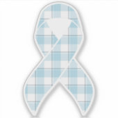 Mesothelioma Awareness Plaid Light Blue Ribbon シール (正面)