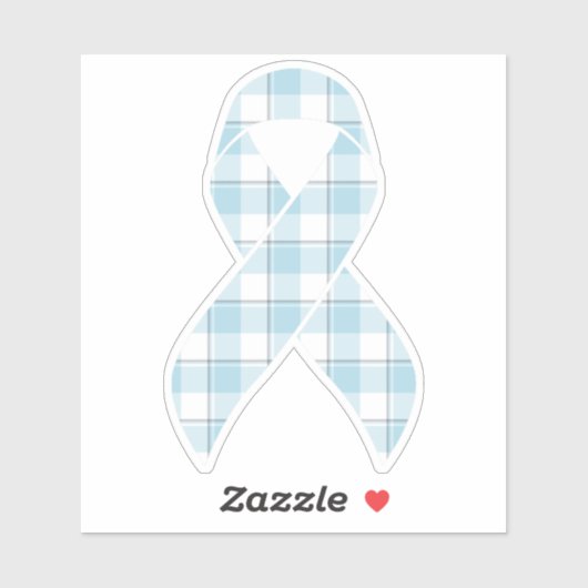 Mesothelioma Awareness Plaid Light Blue Ribbon シール (シート)