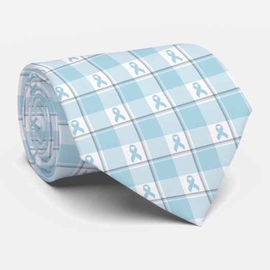 Mesothelioma Awareness Plaid Light Blue Ribbon ネクタイ (ロール)