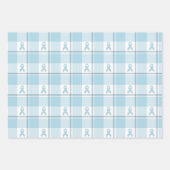 Mesothelioma Cancer Awareness Plaid Light Blue ラッピングペーパーシート (正面2)