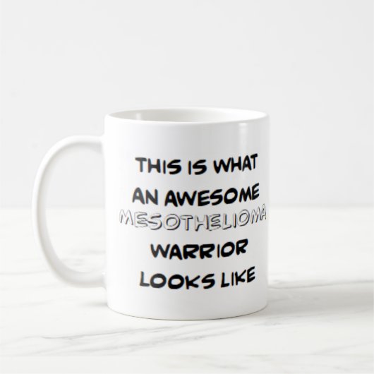 mesothelioma warriorコーヒ素晴らしーマグ コーヒーマグカップ (左)