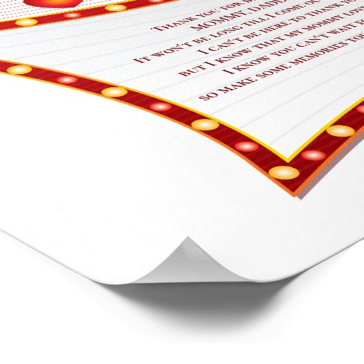 Message From The Bump Valentine Baby Shower ポスター (角)