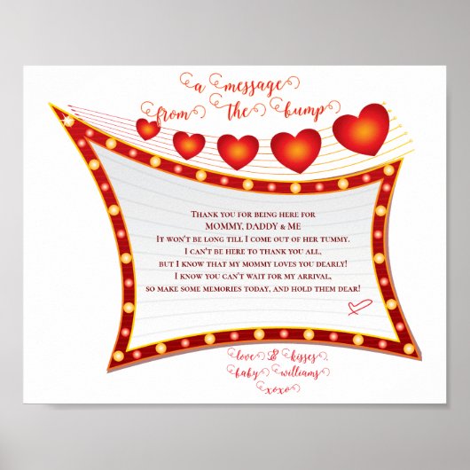 Message From The Bump Valentine Baby Shower ポスター (正面)