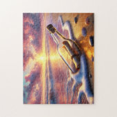 Message in a Bottle Sunset Beach Coastal ジグソーパズル (縦)