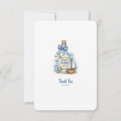 Message In Bottle Sailboat Birthday サンキューカード (裏面)