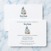 Message In Bottle Sailboat Birthday QR Code 出欠カード