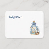Message In Bottle Sailboat Birthday RSVP エンクロージャーカード (裏面)