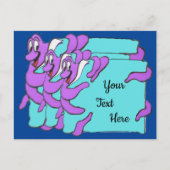 Message Octopus Cartoon DIYはがき ポストカード (正面)