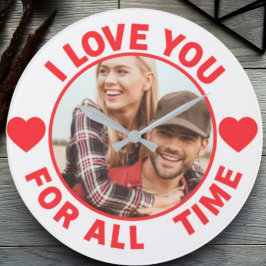  Message Photo I Love You All time  Personalized ラージ壁時計