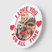 Message Photo I Love You All time Personalized ラージ壁時計 (傾斜)