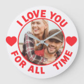 Message Photo I Love You All time Personalized ラージ壁時計 (正面)