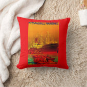 Messageries MaritimesのヴィンテージPosterEurope クッション (ブランケット)