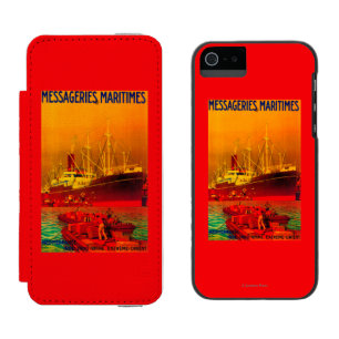 Messageries MaritimesのヴィンテージPosterEurope iPhone SE/5/5sウォレットケース