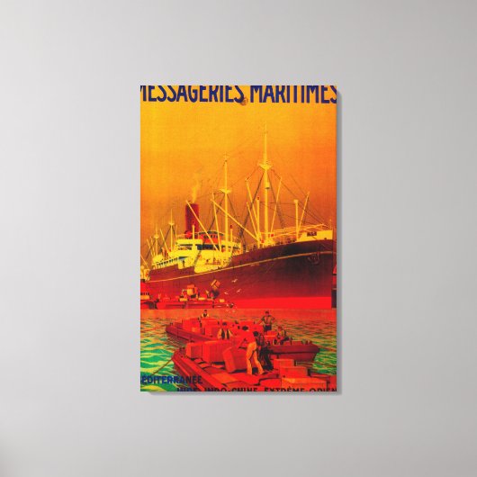 Messageries MaritimesヴィンテージポスターEurope キャンバスプリント (正面)