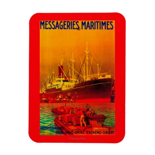 Messageries MaritimesヴィンテージポスターEurope マグネット (縦)