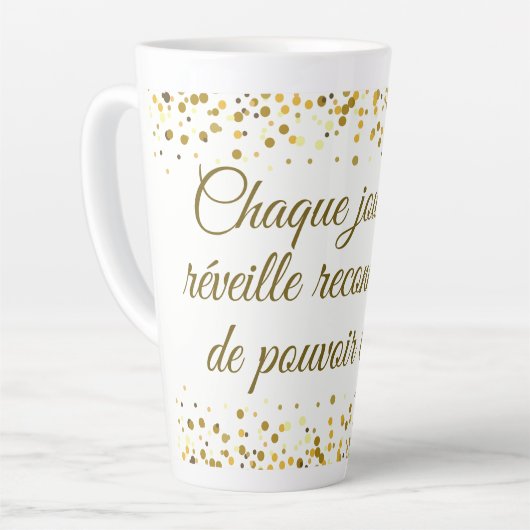 Messages d’amour profonds et romantiques カフェラテマグ (左アングル)