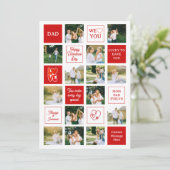 Messages for Dad 14 Photo Collage Valentines Day シーズンカード (スタンド正面)