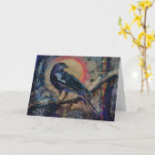 Messenger Ravenカラスのグリーティ空白のングカード カード (黄色い花)