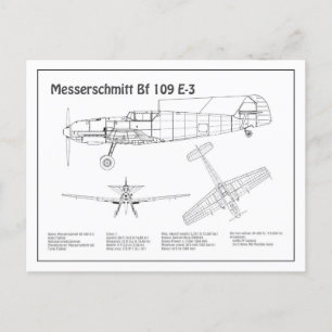 Messerschmitt Bf 109 – 飛行機ブループリントBD ポストカード
