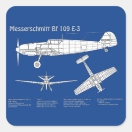 Messerschmitt Bf 109 – 飛行機設計図ABD スクエアシール