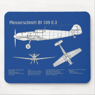 Messerschmitt Bf 109 – 飛行機設計図ABD マウスパッド