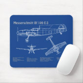Messerschmitt Bf 109 – 飛行機設計図AD マウスパッド (マウス)