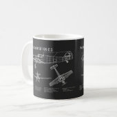 Messerschmitt Bf 109 – 飛行機設計図PD コーヒーマグカップ (正面左)