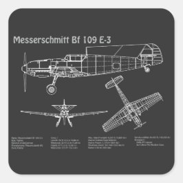 Messerschmitt Bf 109 – 飛行機設計図PD スクエアシール
