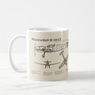 Messerschmitt Bf 109 – 飛行機設計図SD コーヒーマグカップ