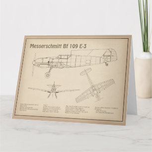 Messerschmitt Bf 109 – 飛行機設計図SD サンキューカード