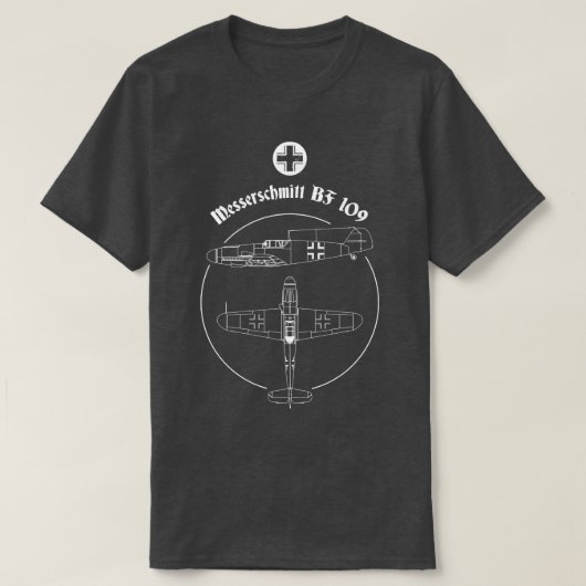 Messerschmitt BF 109 ME Warbird German Luftwaffe W Tシャツ (デザイン正面)