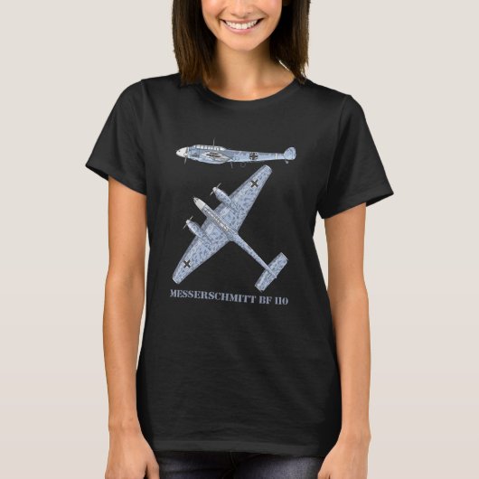 Messerschmitt Bf 110ドイツの第2次世界大戦戦闘機ボンバープラ Tシャツ (正面)