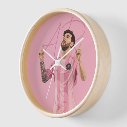 Messi - Inter Miami - put your initials 壁時計 (傾斜)
