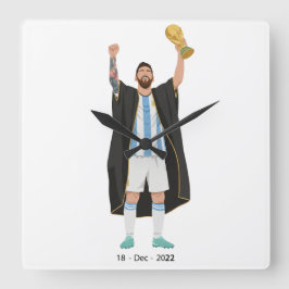 Messi World Cup Champion  スクエア壁時計