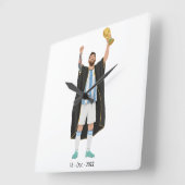 Messi World Cup Champion  スクエア壁時計 (傾斜)
