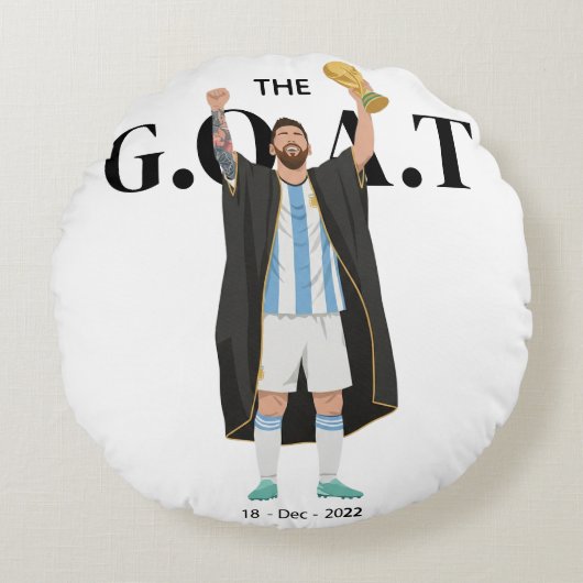 Messi World Cup Champion  ラウンドクッション (正面)