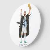 Messi World Cup Champion  ラージ壁時計 (傾斜)