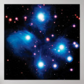 Messier 45 Pleiades Star Cluster NASA Space Photo ポスター (正面)