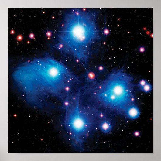 Messier 45 Pleiades Star Cluster NASA Space Photo ポスター (正面)