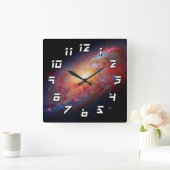 Messier M106スパイラル銀河系宇宙写真 スクエア壁時計 (ホーム)