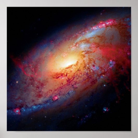 Messier M106スパイラル銀河系宇宙写真 ポスター (正面)