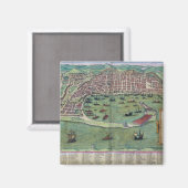 Messinaの地図， 'Civitates Orbis Terrarum'からの'by マグネット (正面/裏面)