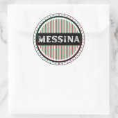 Messina City Pride Emblem – Italian Identity ラウンドシール (バッグ)